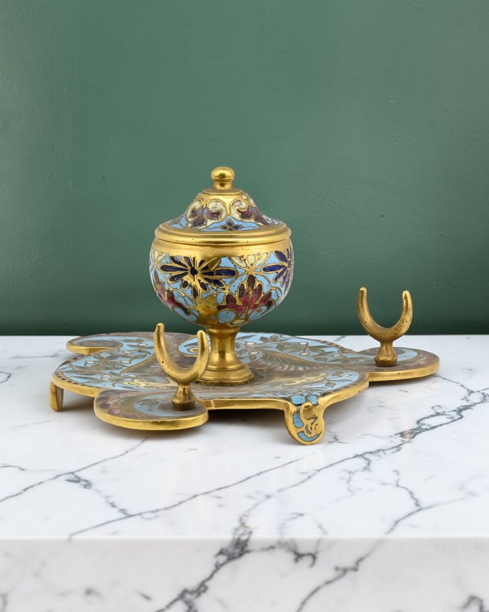 Encrier en cloisonné - France, début du XXe siècle -photo-3